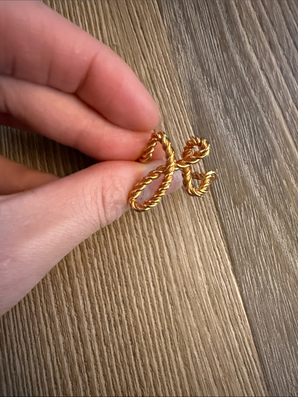 Hermes rose gold Cord H Scarf Ring